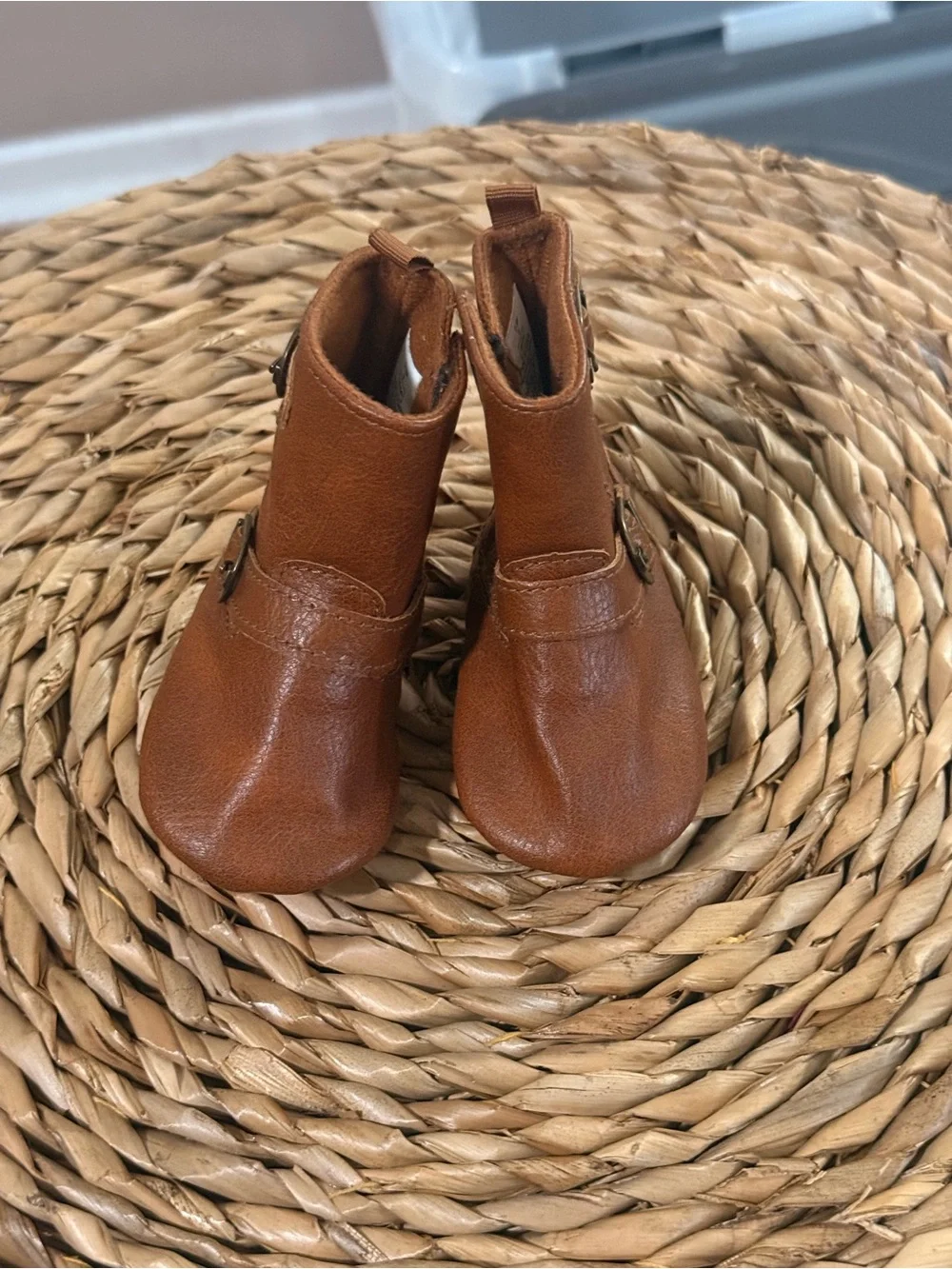 Old Navy Toddler Brown Faux Leather Buckle Ankle Boots